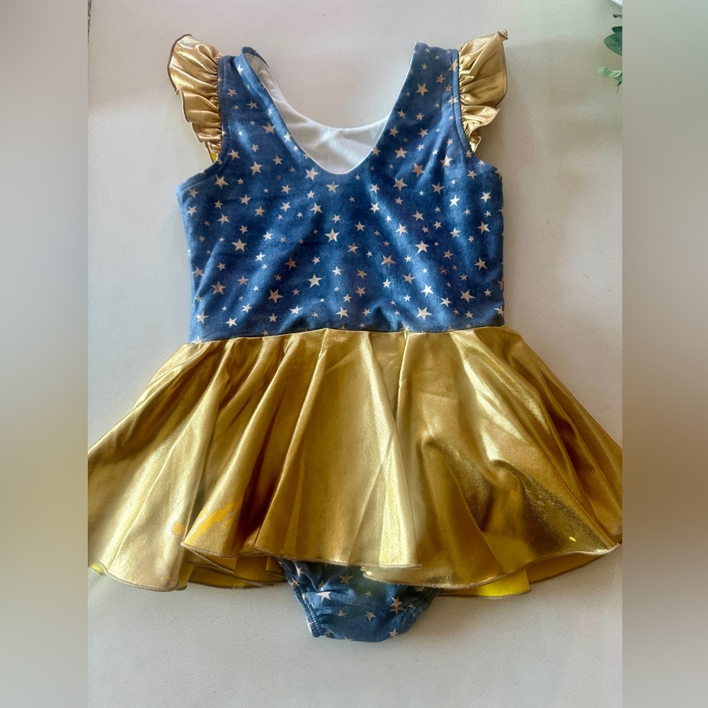 Cheeky Plum Gold Star Leotard - 4T (EUCT)